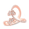 Thumbnail Image 1 of Previously Owned - EFFY™ Collection 3/8 CT. T.W. Diamond Butterfly Open Shank Ring in 14K Rose Gold
