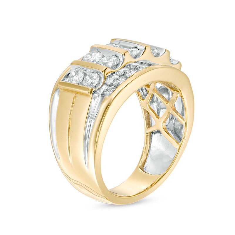 Main Image 2 of Previously Owned - 2-1/2 CT. T.W. Diamond Vertical Multi-Row Ring in 14K Gold