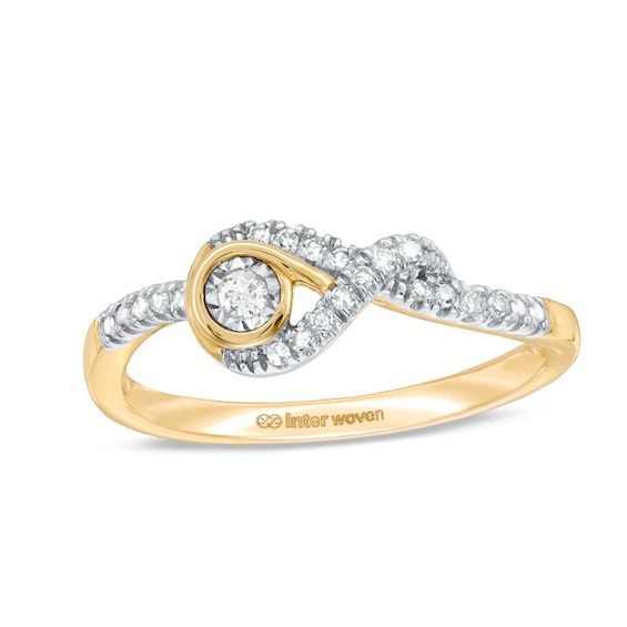 Previously Owned - Interwoven™ 1/10 CT. T.w. Diamond Ring in 10K Gold