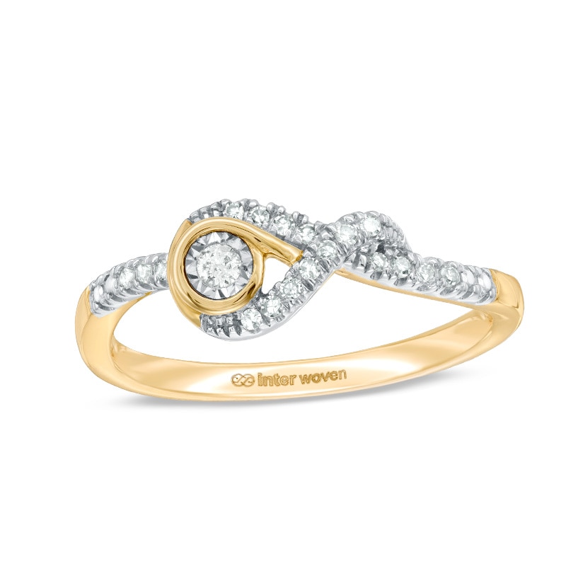 Main Image 1 of Previously Owned - Interwoven™ 1/10 CT. T.W. Diamond Ring in 10K Gold