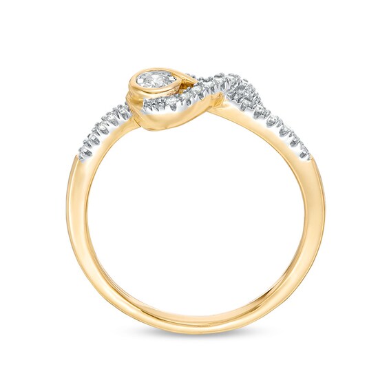 Previously Owned - Interwovenâ¢ 1/10 CT. T.w. Diamond Ring in 10K Gold