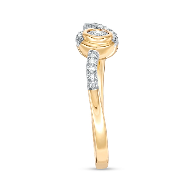 Main Image 3 of Previously Owned - Interwoven™ 1/10 CT. T.W. Diamond Ring in 10K Gold