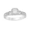 Thumbnail Image 1 of Previously Owned - 1/2 CT. T.W. Princess-Cut Diamond Frame Vintage-Style Engagement Ring in 10K White Gold