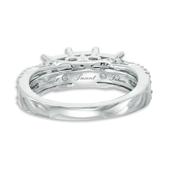Previously Owned - 1 CT. T.w. Princess-Cut Diamond Past Present FutureÂ® Split Shank Engagement Ring in 10K White Gold