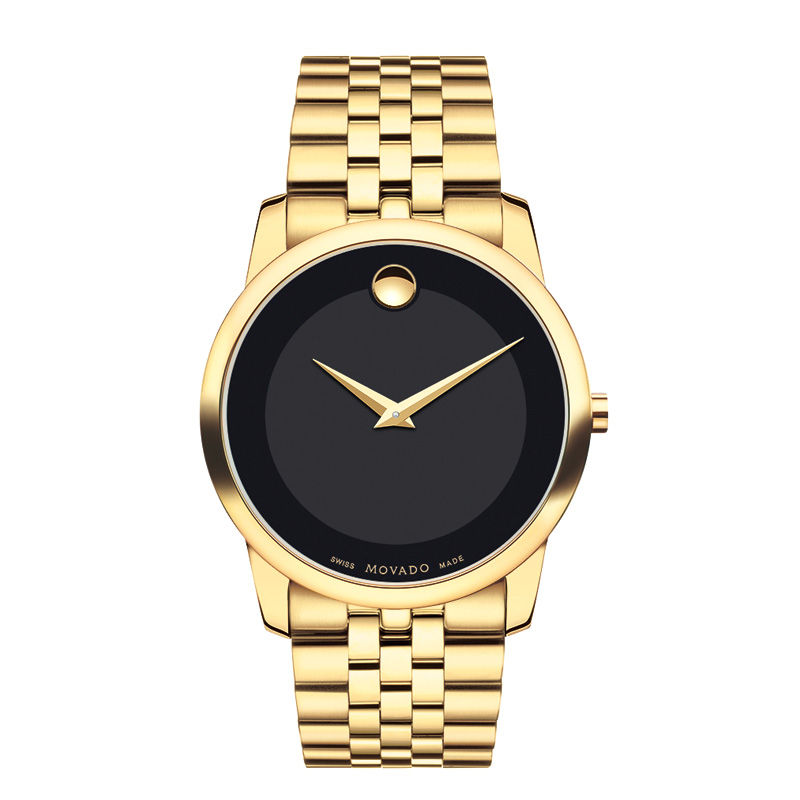 Main Image 1 of Previously Owned - Men's Movado Museum Classic Gold-Tone PVD Watch with Black Dial (Model: 0606997)