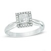 Thumbnail Image 1 of Previously Owned - Celebration Lux® 3/4 CT. T.W. Princess-Cut Diamond Frame Engagement Ring in 18K White Gold (I/SI2)