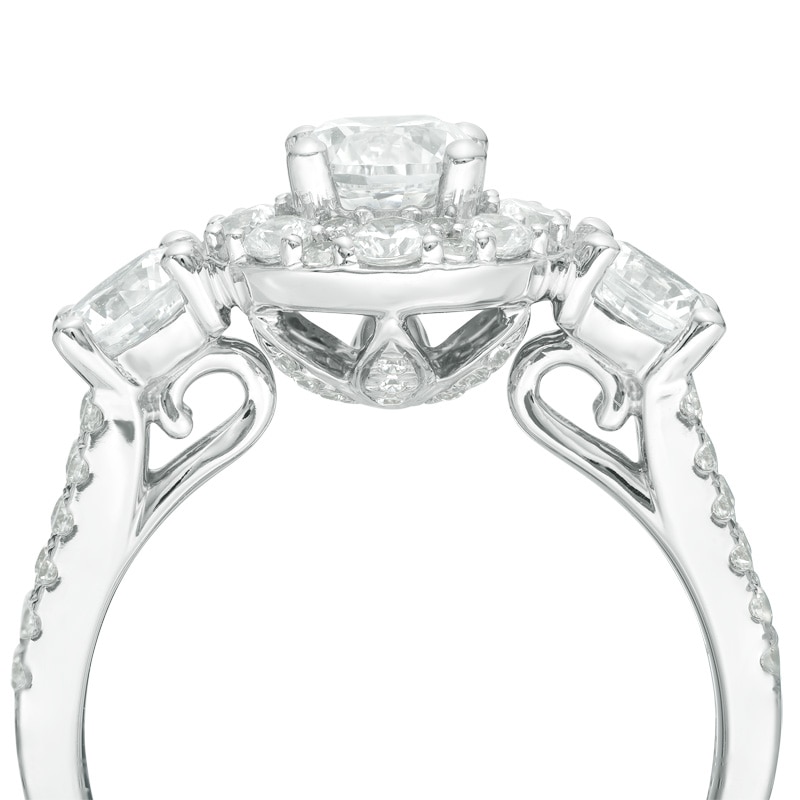 Main Image 3 of Previously Owned - Love's Destiny by Peoples 2 CT. T.W. Diamond Three Stone Engagement Ring in 14K White Gold (I/SI2)