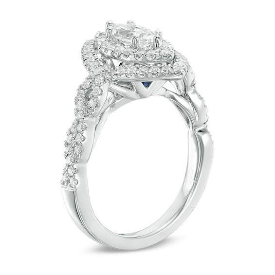 Previously Owned - Vera Wang Love Collection 1-1/3 CT. T.w. Marquise Diamond Twist Engagement Ring in 14K White Gold