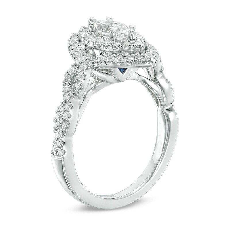 Main Image 2 of Previously Owned - Vera Wang Love Collection 1-1/3 CT. T.W. Marquise Diamond Twist Engagement Ring in 14K White Gold