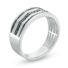 Thumbnail Image 2 of Previously Owned - 1/5 CT. T.W. Black Diamond center Row Wedding Band in 10K White Gold
