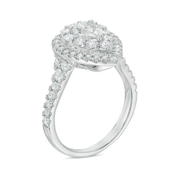 Previously Owned - Love's Destiny by Zales 1-3/4 CT. T.w. Pear-Shaped Diamond Frame Engagement Ring in 14K White Gold