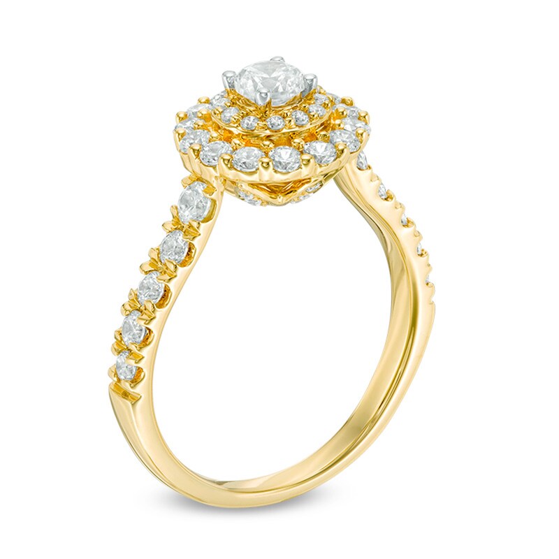 Main Image 2 of Previously Owned - Love's Destiny by Peoples 1-1/4 CT. T.W. Diamond Double Frame Engagement Ring in 14K Gold