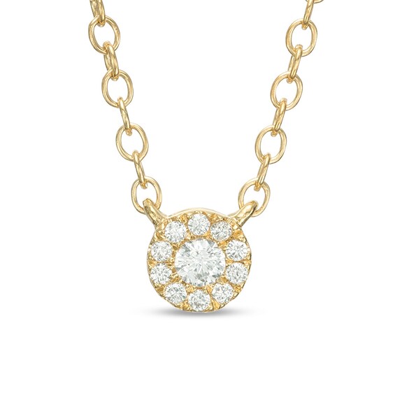 Previously Owned - 1/20 CT. T.w. Diamond Frame Necklace in 10K Gold