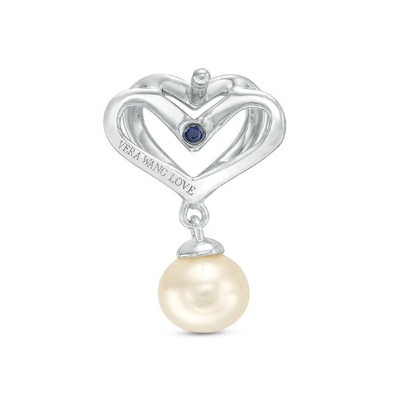 Previously Owned-The Kindred Heart from Vera Wang Love Collection Freshwater Cultured Pearl and Diamond Earrings