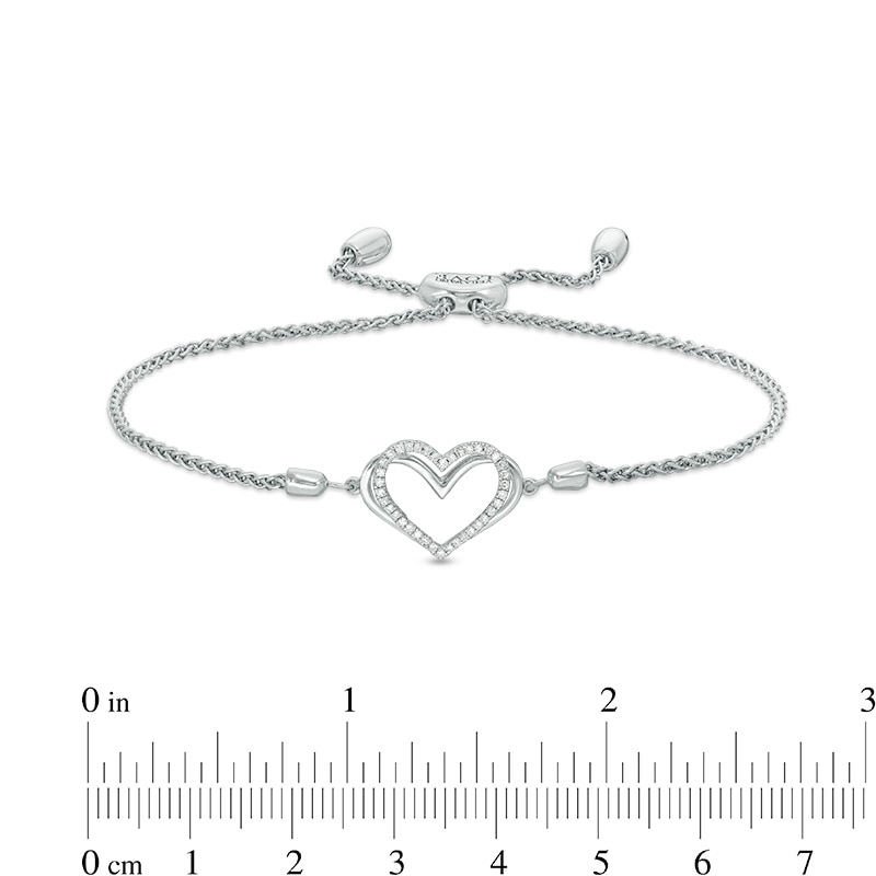 Main Image 4 of Previously Owned - The Kindred Heart from Vera Wang Love Collection 1/10 CT. T.W. Diamond Bracelet in Sterling Silver