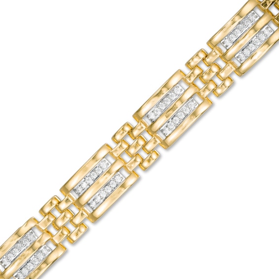 Previously Owned - 1/2 CT. T.w. Diamond Double Row Link Bracelet in 10K Gold - 8.5"