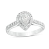 Thumbnail Image 1 of Previously Owned - 1/2 CT. T.W. Pear-Shaped Diamond Double Frame Engagement Ring in 14K White Gold