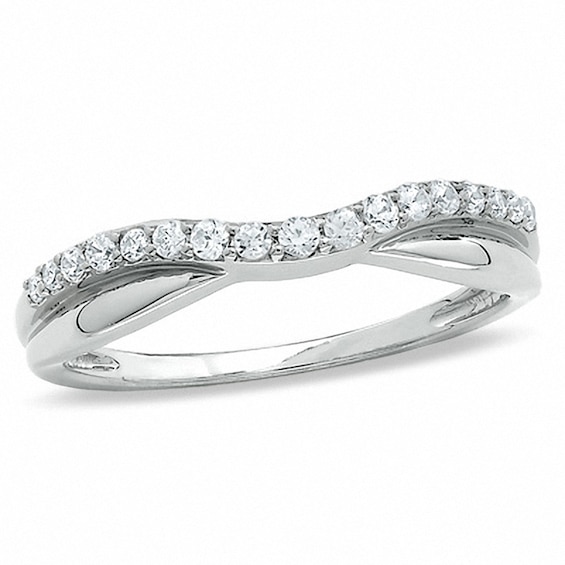 Previously Owned - 1/3 CT. T.w. Diamond Twist Contour Band in 14K White Gold