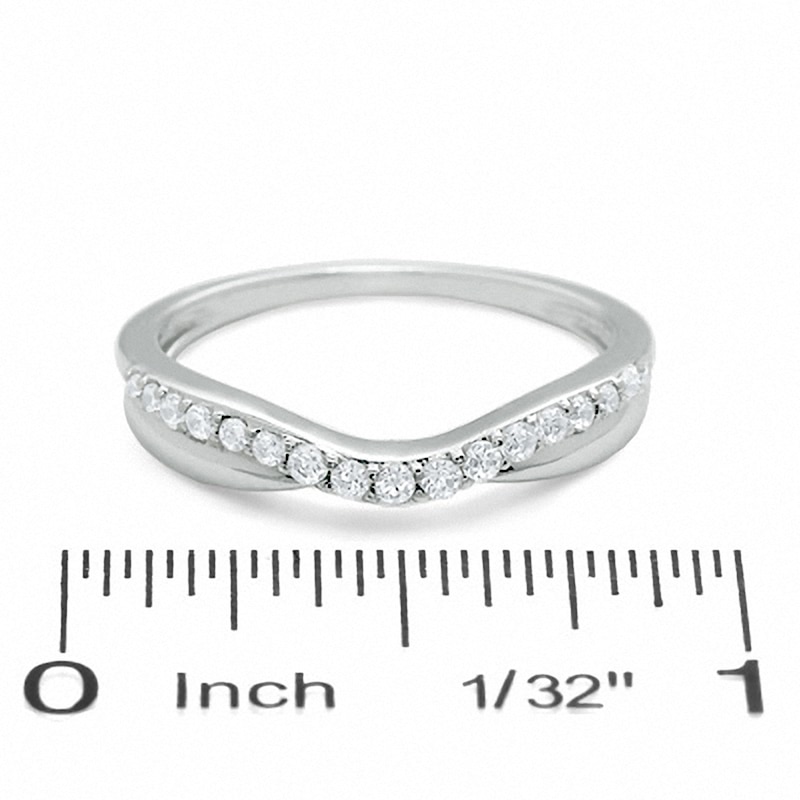 Main Image 3 of Previously Owned - 1/3 CT. T.W. Diamond Twist Contour Band in 14K White Gold