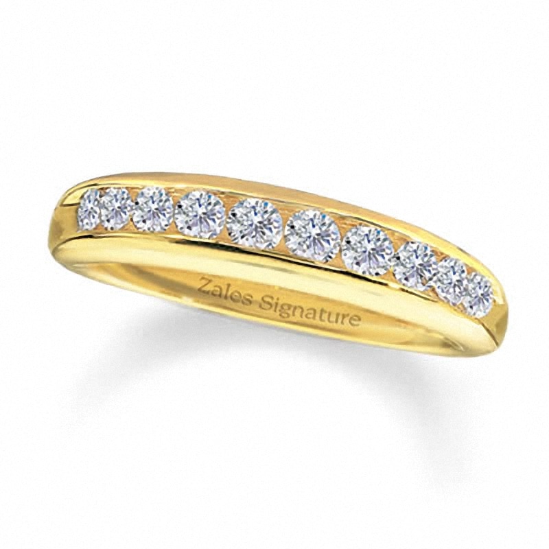 Main Image 1 of Previously Owned - 3/4 CT. T.W.  Diamond Channel Band in 18K Gold