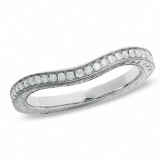 Previously Owned - 1/5 CT. T.w. Diamond Curved Band in 14K White Gold