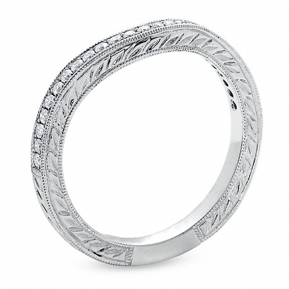 Previously Owned - 1/5 CT. T.w. Diamond Curved Band in 14K White Gold