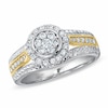 Thumbnail Image 1 of Previously Owned - 1/2 CT. T.W. Diamond Flower Cluster Ring in 14K Two-Tone Gold