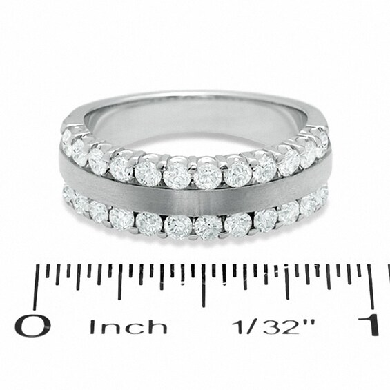 Previously Owned - 1 CT. T.w. Diamond Two Row Band in 14K White Gold