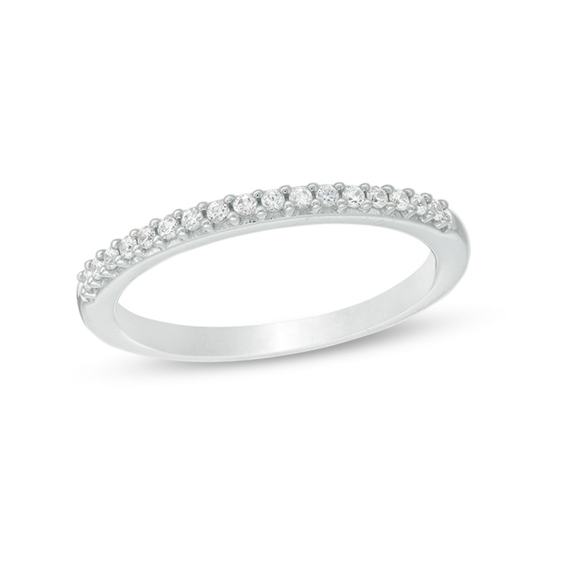 Main Image 1 of Previously Owned - 1/8 CT. T.W. Colorless Diamond Wedding Band in 18K White Gold
