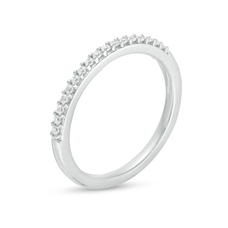 Main Image 2 of Previously Owned - 1/8 CT. T.W. Colorless Diamond Wedding Band in 18K White Gold