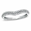 Thumbnail Image 1 of Previously Owned - 1/5 CT. T.W. Diamond Double Row Contour Wedding Band in 14K White Gold