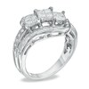 Thumbnail Image 2 of Previously Owned - 1 CT. T.W. Princess-Cut and Baguette Diamond Three Square Ring in 14K White Gold