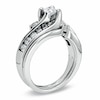 Thumbnail Image 2 of Previously Owned - 1 CT. T.W. Diamond Three Stone Slant Bridal Set in 14K White Gold