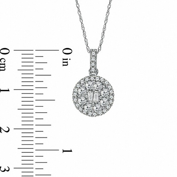 Previously Owned - 1/2 CT. T.w. Multi-Diamond Double Frame Pendant in 10K White Gold