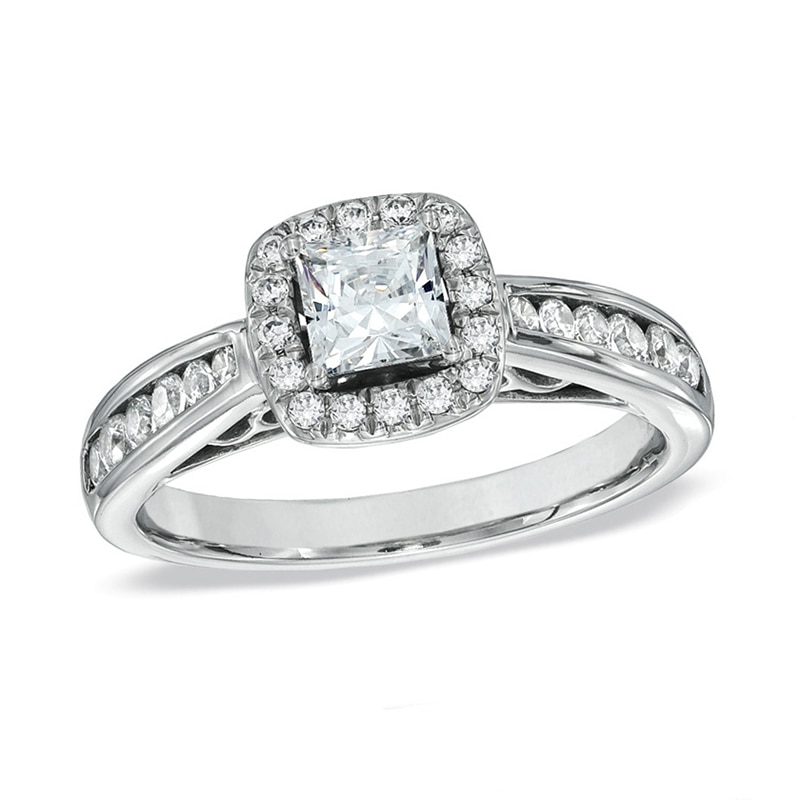 Previously Owned - Celebration Ideal 1 CT. T.W. Princess-Cut Diamond ...