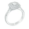 Thumbnail Image 2 of Previously Owned - Celebration Ideal 1 CT. T.W. Emerald-Cut Diamond Frame Engagement Ring in 14K White Gold (I/I1)