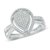 Thumbnail Image 1 of Previously Owned - 1/5 CT. T.W. Diamond Rope Frame Teardrop Ring in Sterling Silver