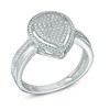 Thumbnail Image 2 of Previously Owned - 1/5 CT. T.W. Diamond Rope Frame Teardrop Ring in Sterling Silver