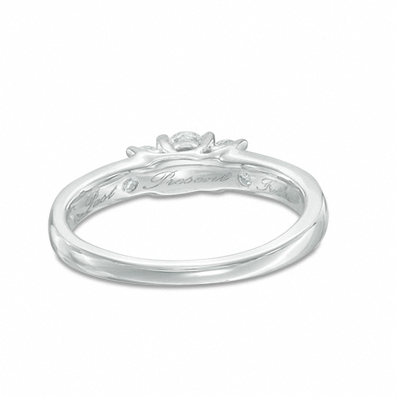 Main Image 3 of Previously Owned - 1/2 CT. T.W. Diamond Three Stone Engagement Ring in 10K White Gold