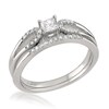 Thumbnail Image 1 of Previously Owned - 1/3 CT. T.W. Princess-Cut Diamond Split Shank Bridal Set in 14K White Gold