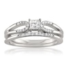 Thumbnail Image 2 of Previously Owned - 1/3 CT. T.W. Princess-Cut Diamond Split Shank Bridal Set in 14K White Gold