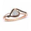 Thumbnail Image 1 of Previously Owned - 1/6 CT. T.W. Enhanced Cognac and White Diamond Tilted Heart Ring in 10K Rose Gold