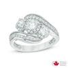 Thumbnail Image 1 of Previously Owned - 1 CT. T.W. Diamond Three Stone Slant Engagement Ring in 14K White Gold (I/I2)