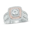 Thumbnail Image 1 of Previously Owned - 1-1/4 CT. T.W. Diamond Layered Frame Channel-Set Engagement Ring in 14K Two-Tone Gold