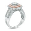 Thumbnail Image 2 of Previously Owned - 1-1/4 CT. T.W. Diamond Layered Frame Channel-Set Engagement Ring in 14K Two-Tone Gold
