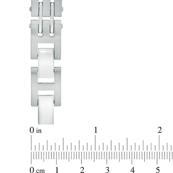 Previously Owned - 13.0mm Brushed Link Bracelet in Stainless Steel - 8.5"