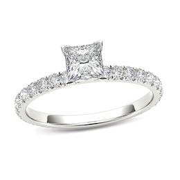Previously Owned - 1 CT. T.W. Princess-Cut Diamond Engagement Ring in 14K White Gold