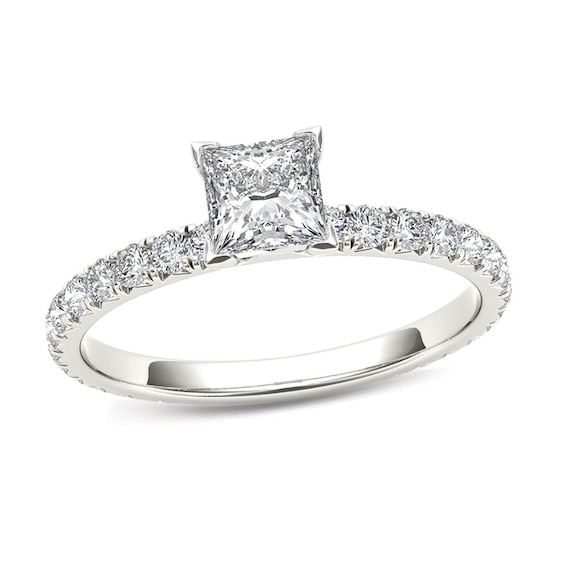 Previously Owned - 1 CT. T.w. Princess-Cut Diamond Engagement Ring in 14K White Gold