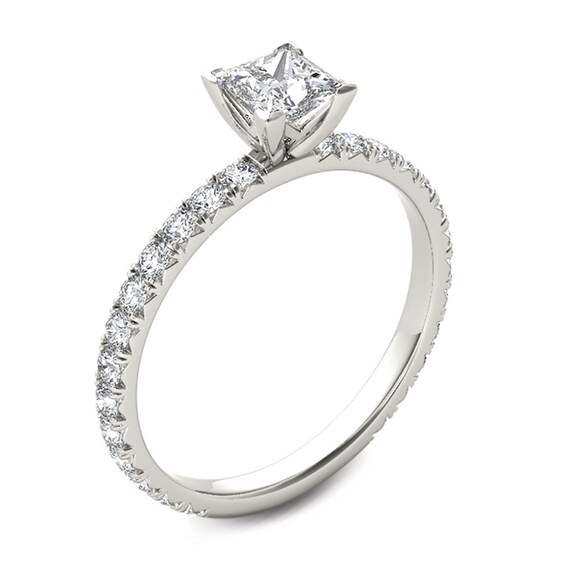 Previously Owned - 1 CT. T.w. Princess-Cut Diamond Engagement Ring in 14K White Gold