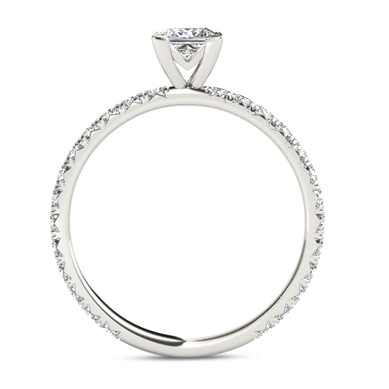 Main Image 3 of Previously Owned - 1 CT. T.W. Princess-Cut Diamond Engagement Ring in 14K White Gold